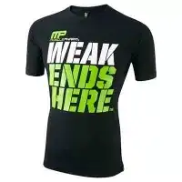 MusclePharm T Shirt 'Weak Ends Here' Siyah